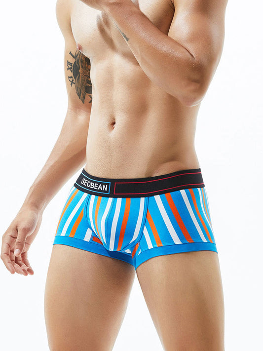 2 Pack Colorful Striped U Convex Pouch Underwear