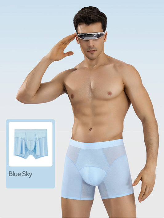2 Pack Men's Modal Seamless Antibacterial Anti-Chafing Leg Boxers Briefs & Midway Briefs
