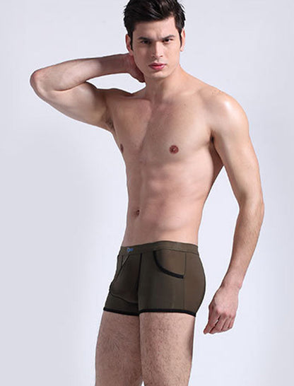 3 Pack Men's Long Leg Boxer Briefs Made of Ultra-Thin Ice Silk with Anti-Wear Elastic