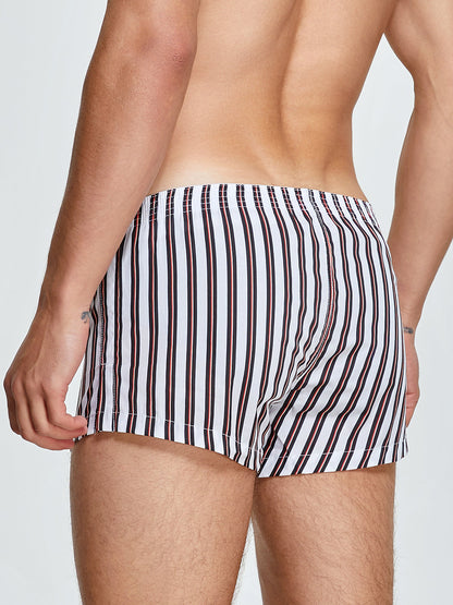 Men's Color Stripes Boxers With Fly