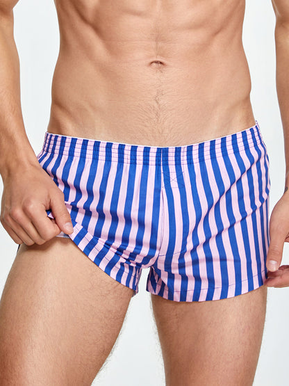 Men's Color Stripes Boxers With Fly