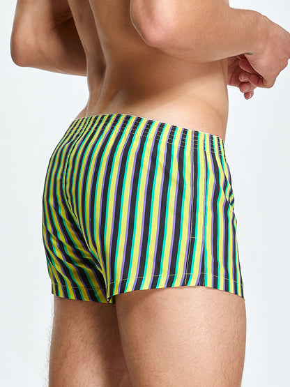 Men's Color Stripes Boxers With Fly