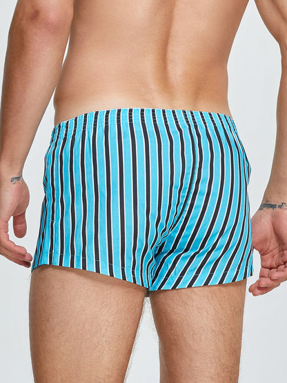 Men's Color Stripes Boxers With Fly