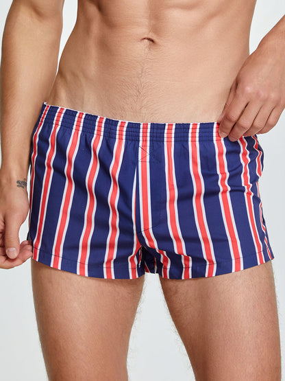 Men's Color Stripes Boxers With Fly