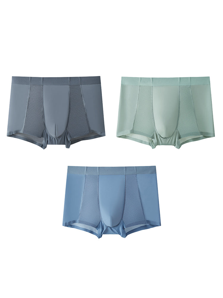 3 Pack Men's Soft Antibacterial Cooling Breathable Air Conditioner Trunks