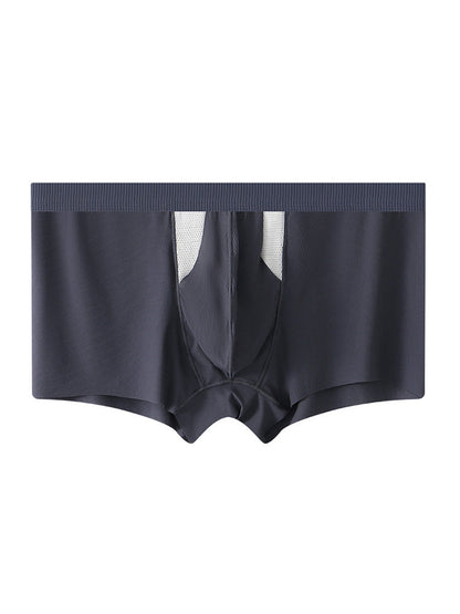 3-Pack Men's Ice Silk Trunks with Bullet-Style Separation and Enlarging Effect