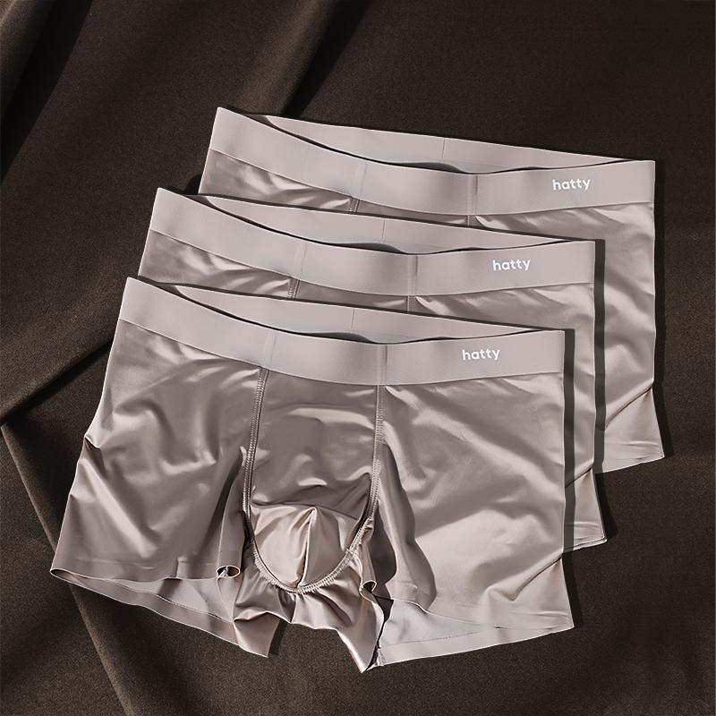 Elegant Men's Mulberry Silk Boxer Briefs - Antimicrobial Ice Silk Underwear