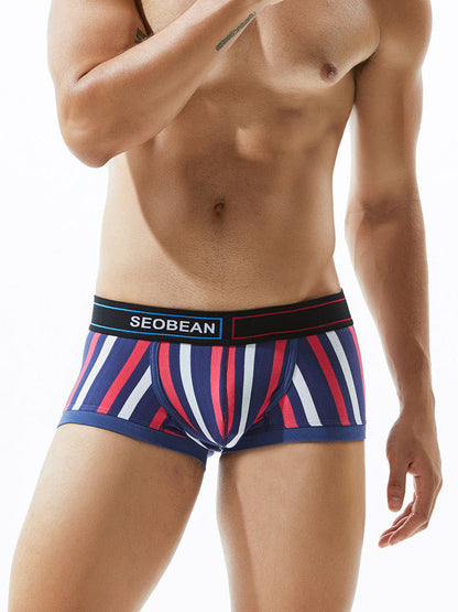 2 Pack Colorful Striped U Convex Pouch Underwear