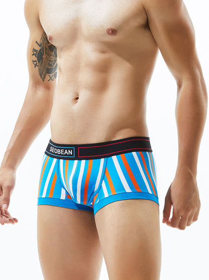 2 Pack Colorful Striped U Convex Pouch Underwear