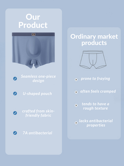 4 Pack Men's Seamless Antibacterial Boxers Briefs