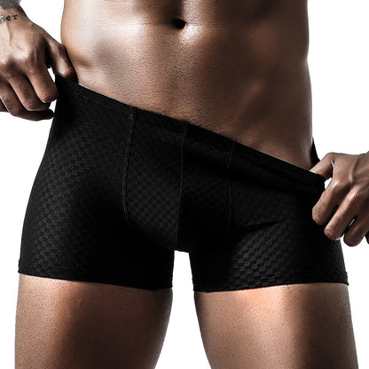 Breathable Grid Ice Silk Men's Underwear