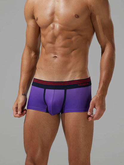 Men's Spliced Lines Trunks in Ombre