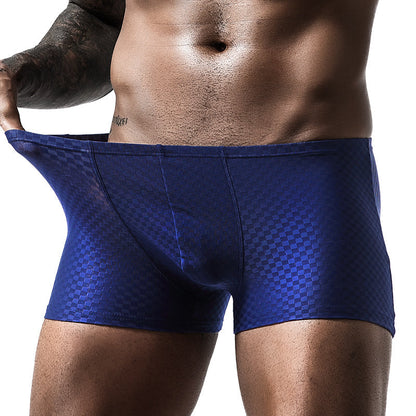 Breathable Grid Ice Silk Men's Underwear
