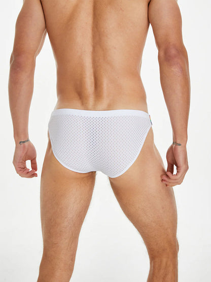 Men's Sexy Rainbow Pride Mesh Bikini