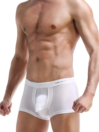 Men's Double Pouch Underwear Separate Pouch Modal Trunks