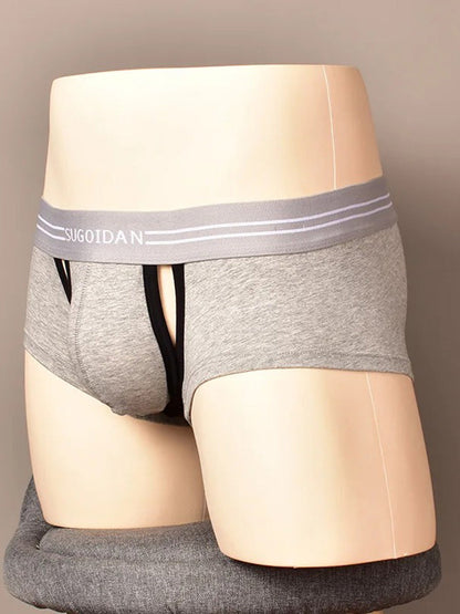 3 Pack Men's Sexy Cutout Trunks with Lift-up Pouch