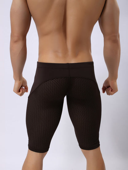 Men's Athletic Compression Tight Shorts with Drawstring
