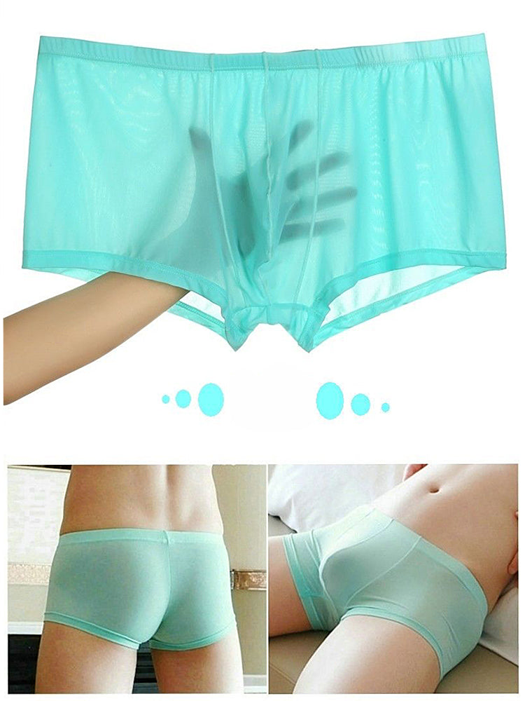 Thin Breathable Ice Silk U Convex Boxers for Men