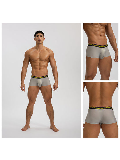 3 Pack Men's Seamless Ice Silk U-Pouch Low Waist Sexy Breathable Trunks