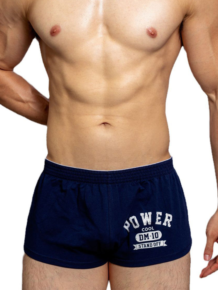 Men's DM Printed Lettering Low Waist Sexy Cotton Boxer Shorts