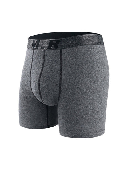 4 Pack Men's Comfortable Cotton Anti-Chafing High Elasticity Sports Boxer Briefs