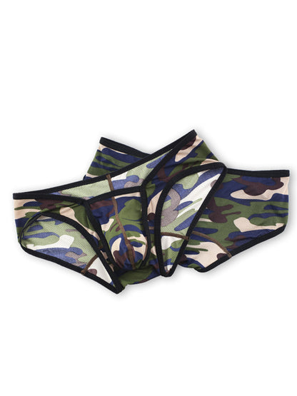 Men's Sexy Camo Print Mesh Bikini