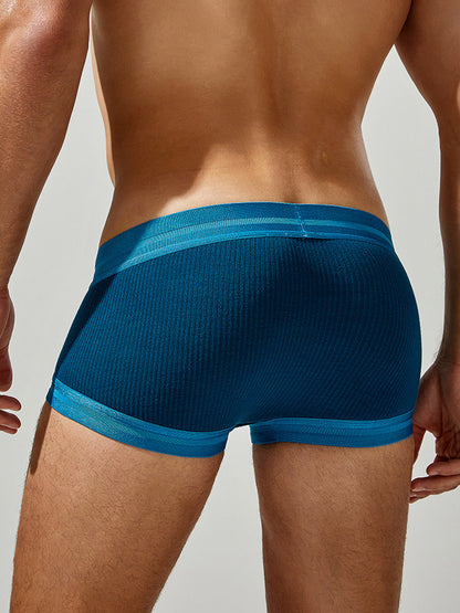 2 Pack Men's Spliced Color Trunks with Functional Fly