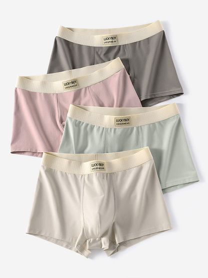 3 Pack Men's Cotton Mid-Rise Breathable Sports Tights Men's Boxer Briefs