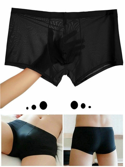 Thin Breathable Ice Silk U Convex Boxers for Men