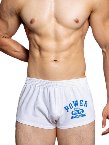 Men's DM Printed Lettering Low Waist Sexy Cotton Boxer Shorts