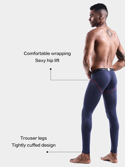 Men's Autumn Johns Underwear 2 in 1 Design Warm Polyester Tights