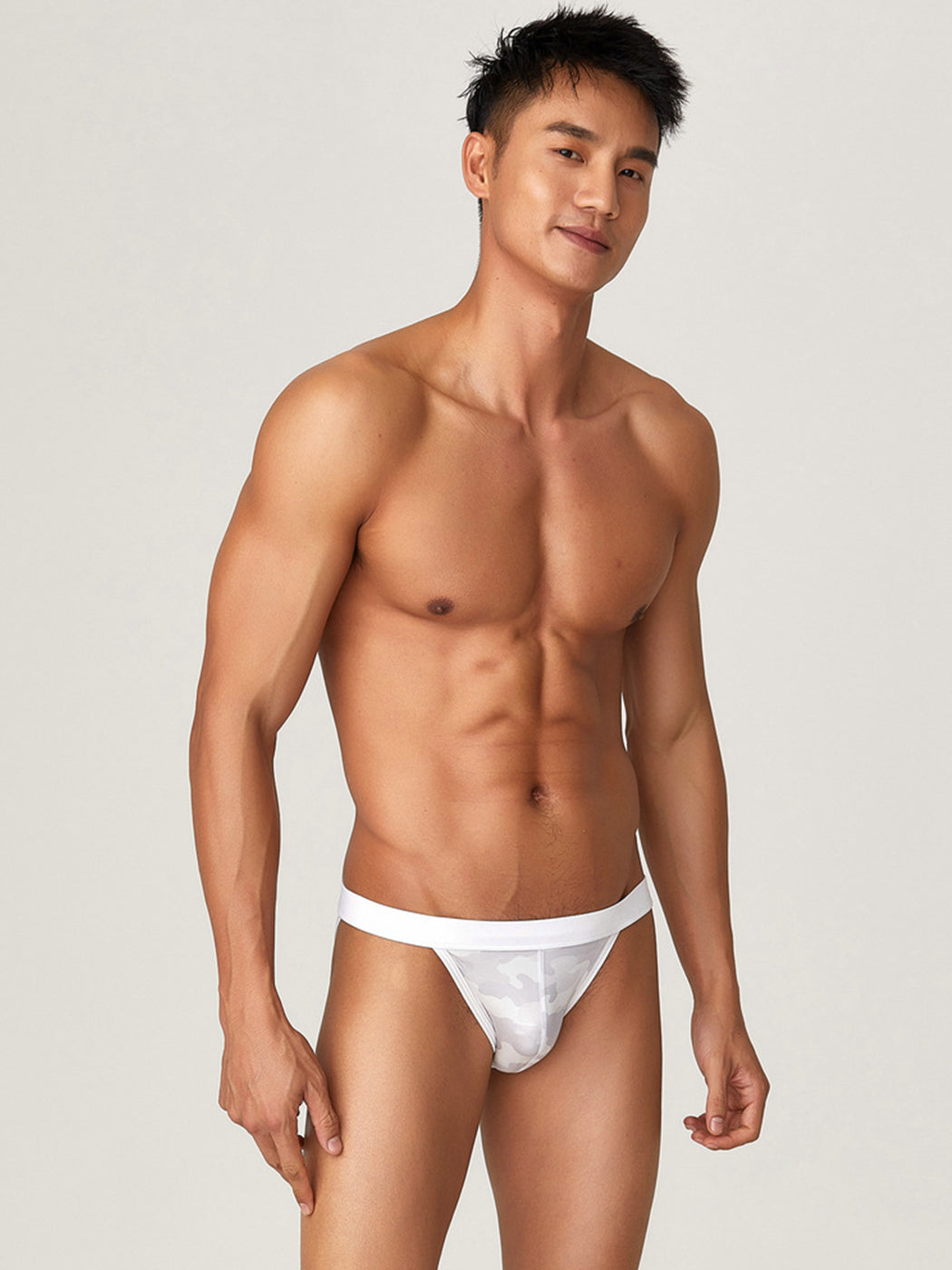 Men's Sexy Large Pouch Camo Print Bikini