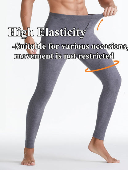 Men's Winter Thermal Long Johns With Button Fly