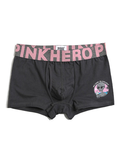 Cartoon Print Soft Cotton Trunks with Fly