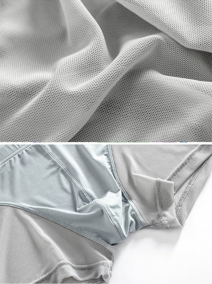Sexy Panelled Mesh Trunks For Men