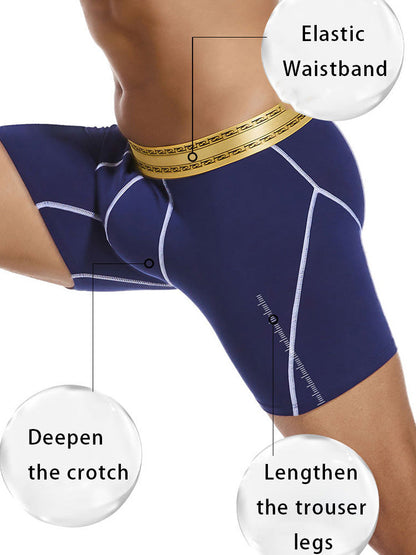 2 Pack Men's Pure Cotton Anti-Chafing Breathable Sports Boxer Briefs