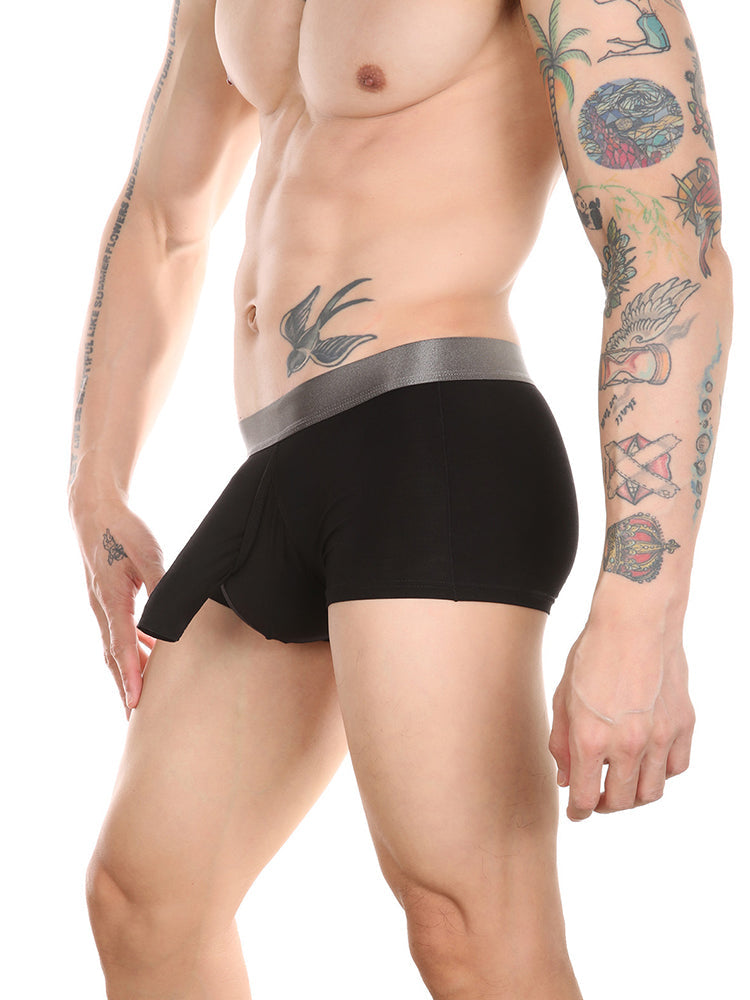 Men's Dual Ball Pouch Trunks With Fly Front