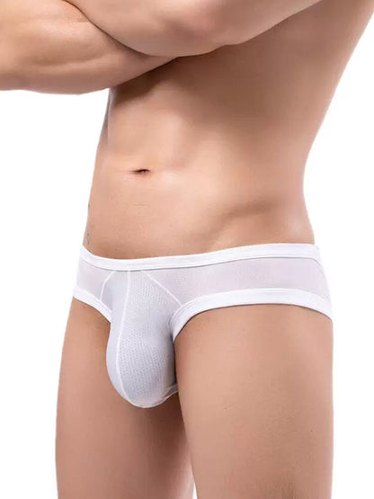 2 Pack Men's Low Rise Back Hollow 3D U-convex Large Pouch T-Back Briefs