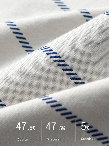 3 Pack Men's Striped Cotton Blend Trunks