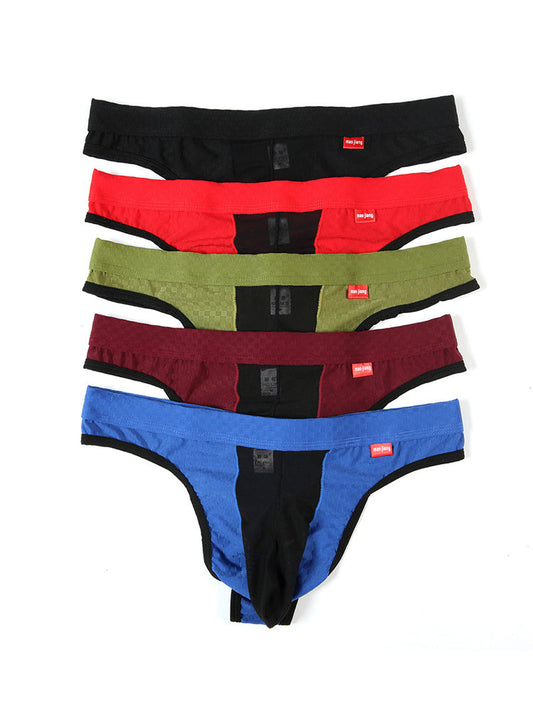 2 Pack Men's Sexy Thongs with Transparent Elephant Trunk