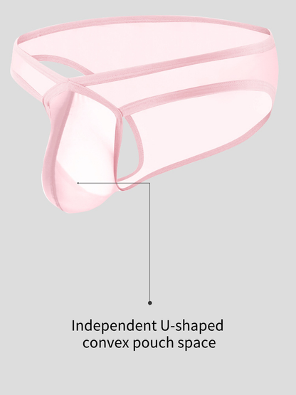 2 Pack Men's Sexy See-Through Triangle Y-Shaped Sleep Briefs