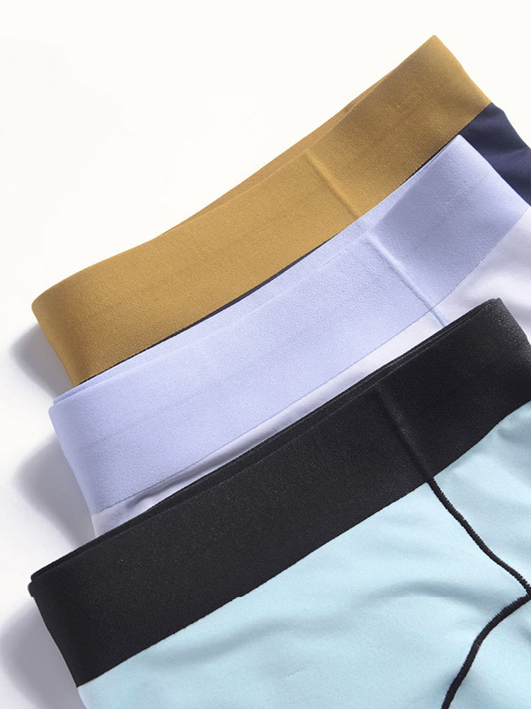 Men's Sports Anti-Chafing Ice Silk Quick-Dry Boxers Briefs & Midway Briefs