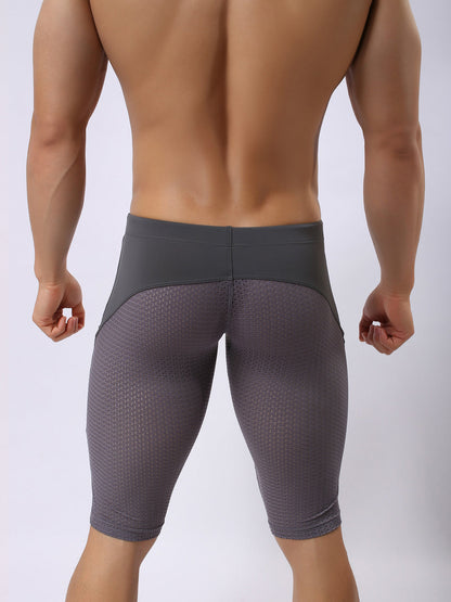 Men's Athletic Compression Tight Shorts with Drawstring