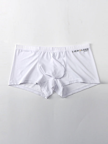 3 Pack Men's Breathable Ice Silk Double-Layered Big Pouch Sexy Boxer Briefs