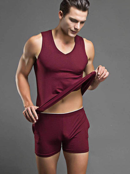 Solid Color Modal Home Boxers for Men