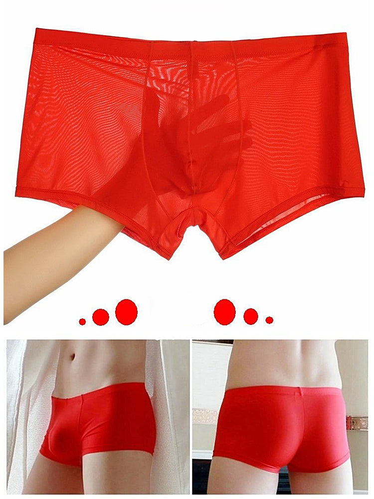 Thin Breathable Ice Silk U Convex Boxers for Men