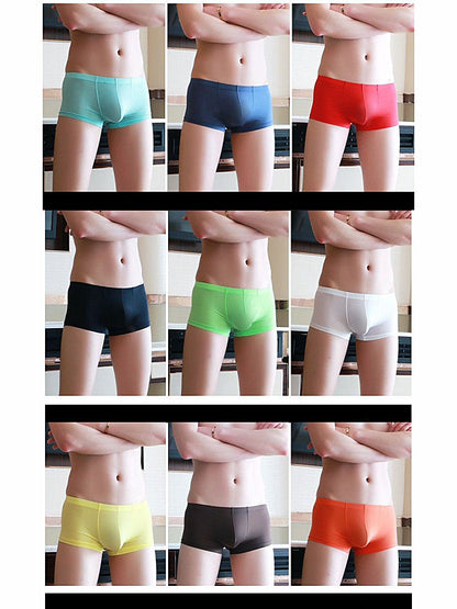 Thin Breathable Ice Silk U Convex Boxers for Men