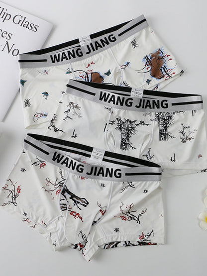 3 Pack Men's Ice Silk Dual Pouch Trunks