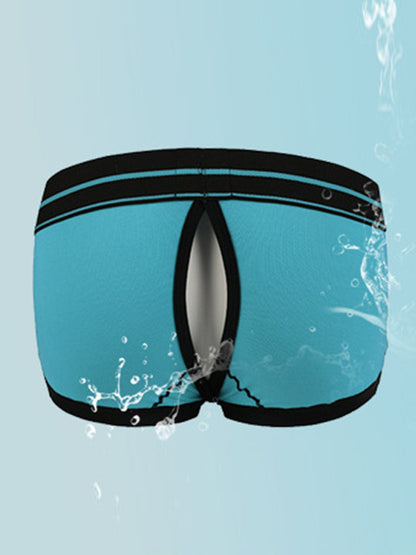 2 Pack Men's Large Pouch Back Opening Sexy Trunks