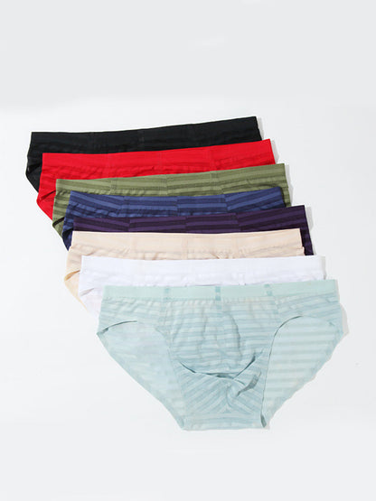 3 Pack Men's Mesh Nylon Breathable Solid Color Bikini
